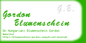 gordon blumenschein business card